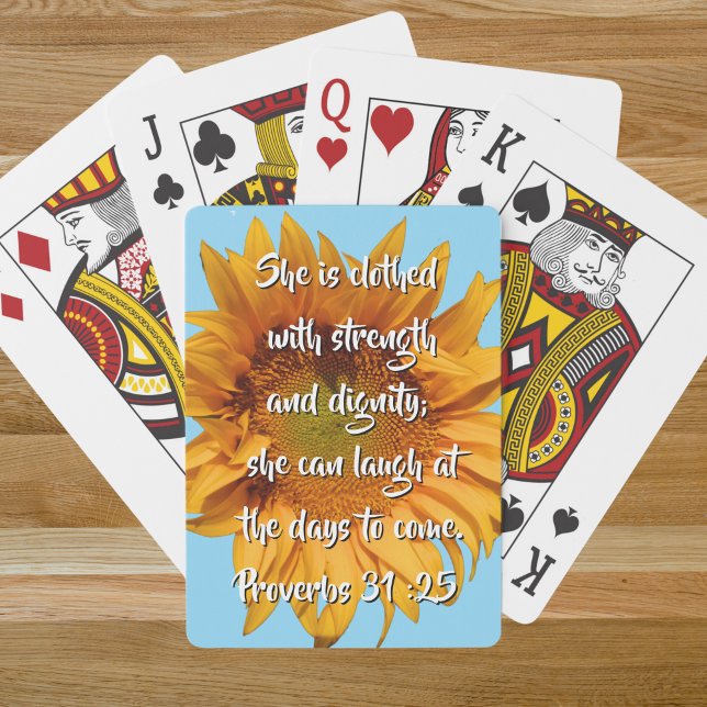 Sunflower Bible Verse Proverbs 31:25 Custom Poker Cards (Creator Uploaded)