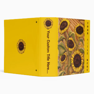 Sunflower Binder Book Custom Sunflower School Bind