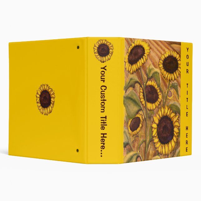 Sunflower Binder Book Custom Sunflower School Bind (Background)