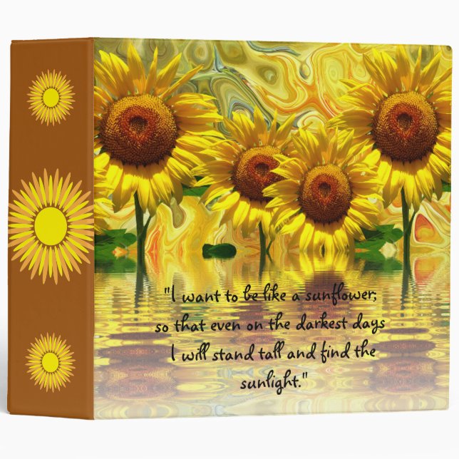Sunflower Binder – Stand Tall & Find Sunlight (Front/Spine)