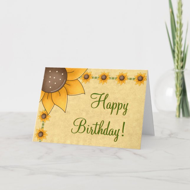 Sunflower Birthday Card (Front)