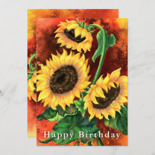 Sunflower Birthday Card Painting