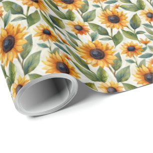 Sunflower Birthday Gift Wrapping Paper Wrap