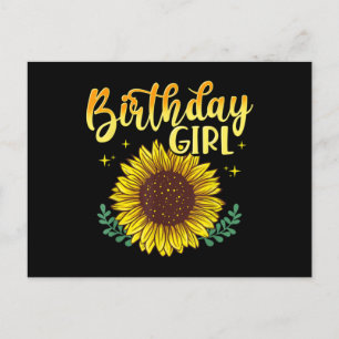 Sunflower Birthday Girl Party Family Matching Postcard
