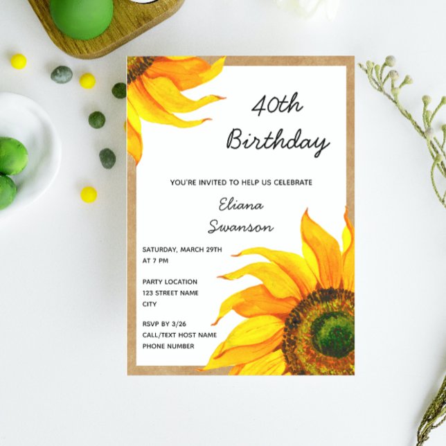 Sunflower Birthday Invitation (Creator Uploaded)