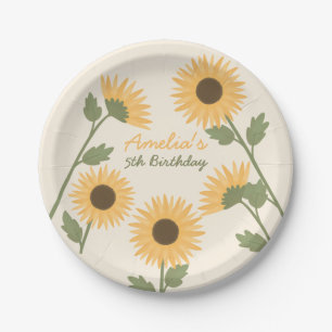 Sunflower Birthday Paper Plates