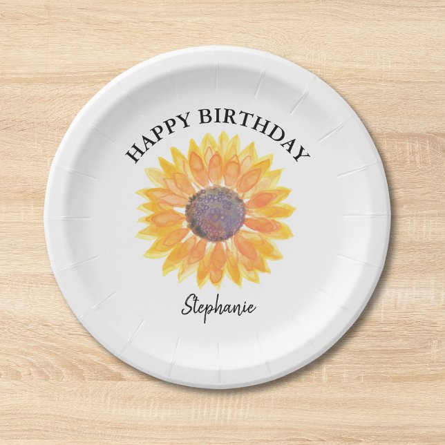 Sunflower Birthday  Paper Plates (Creator Uploaded)