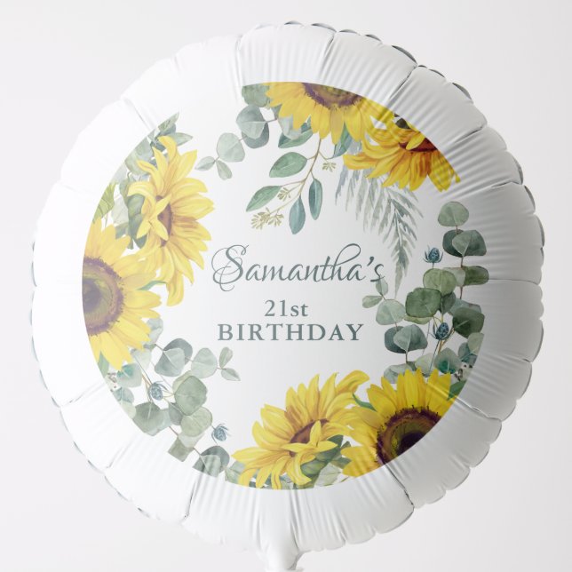Sunflower Birthday Party Balloon (Front)