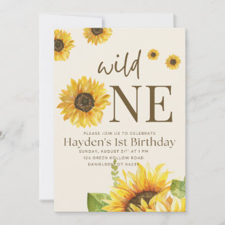 Sunflower birthday party invitation