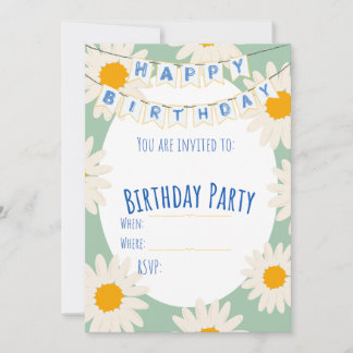 Sunflower Birthday Party Invitation