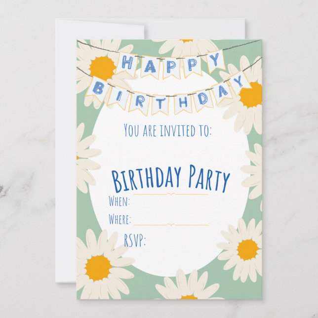 Sunflower Birthday Party Invitation (Front)