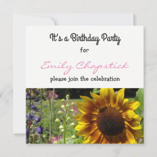 Sunflower Birthday Party Invitation