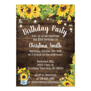 sunflower birthday invitations zazzle