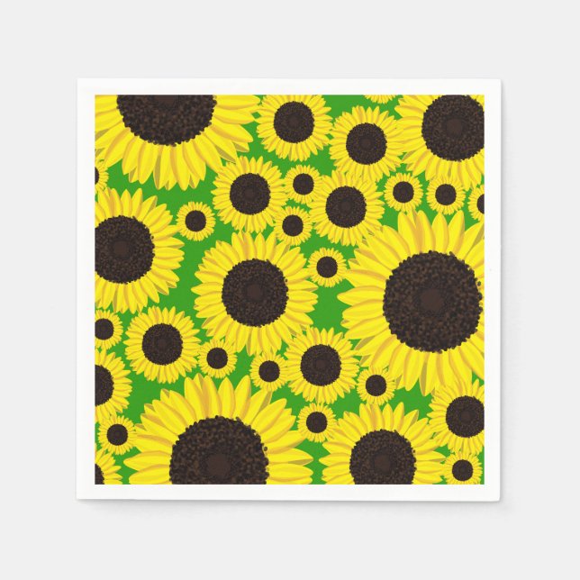 Sunflower Birthday Party Napkins (Front)