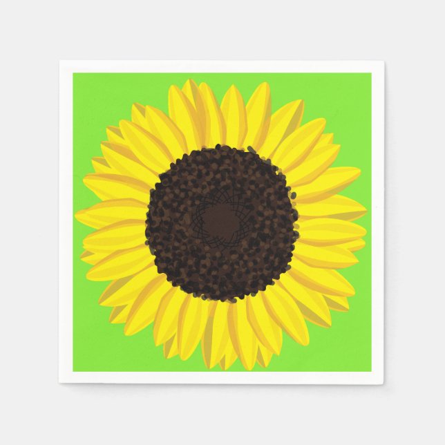 Sunflower Birthday Party Napkins (Front)