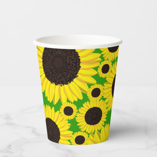 Sunflower Birthday Party Paper Cups (Front)