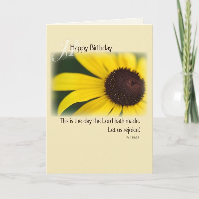 Sunflower Birthday, Religious Card (Front)