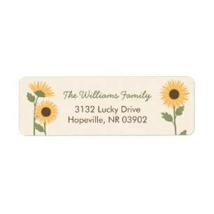 Sunflower Birthday Return Address Labels