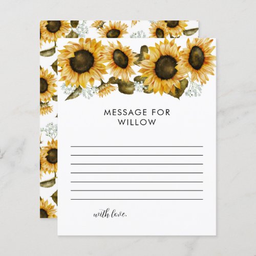 Sunflower Birthday Time Capsule Message Card