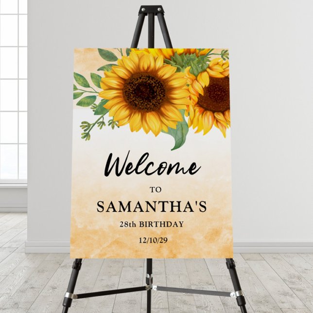 Sunflower Birthday Welcome Sign Board (Creator Uploaded)