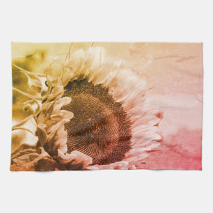Sunflower Black And White Distressed Vintage Kitchen Towel