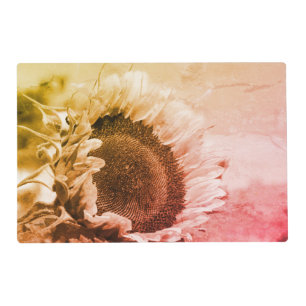 Sunflower Black And White Distressed Vintage Placemat