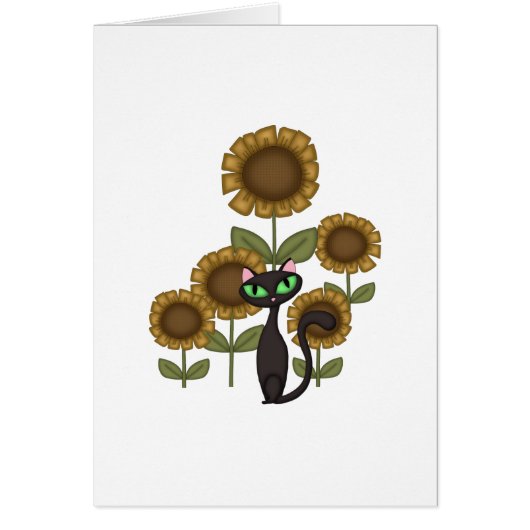 Sunflower Black Cat Cards (Front)