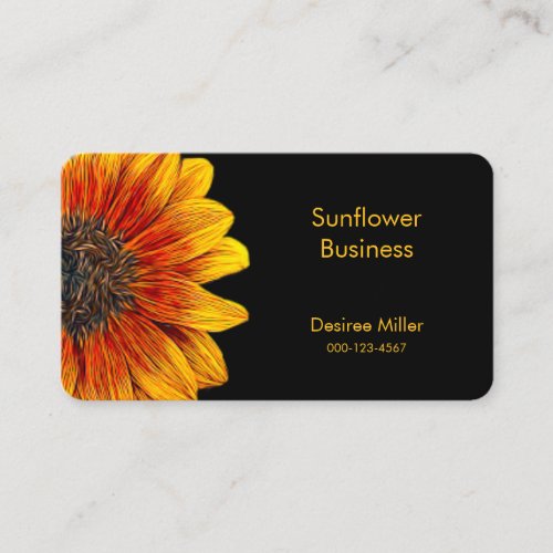 Sunflower Black Orange Brown Country Girly Business Card