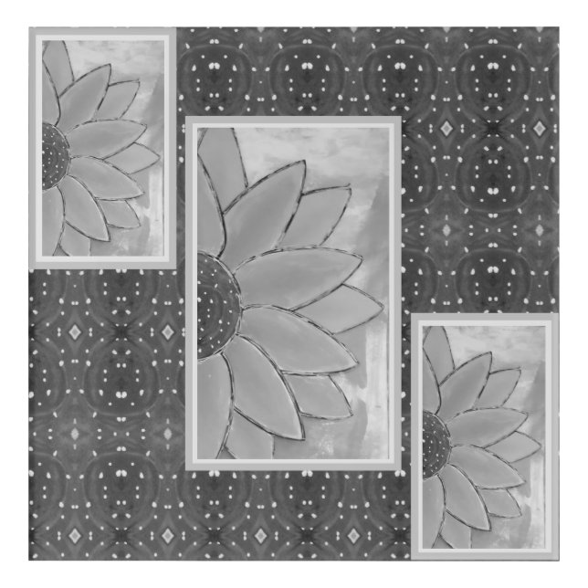 Sunflower Black-White Acrylic Print (Front)