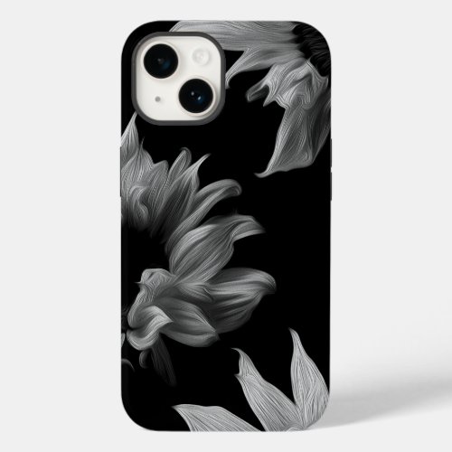 Sunflower _ Black  White Fine Art Photograph  Case_Mate iPhone 14 Case