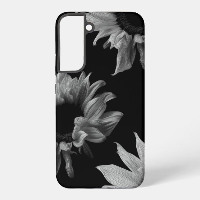 Sunflower Black White Fine Art Photograph Unique  Samsung Galaxy Case (Back)