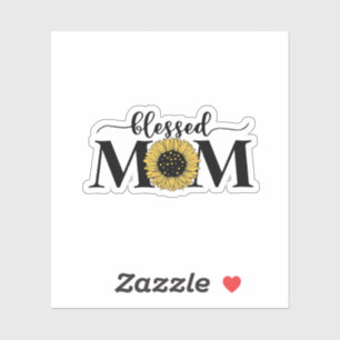 Sunflower & Blessed Mom Sticker