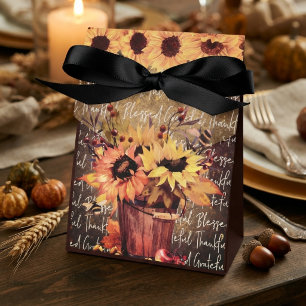 Sunflower Blessings Gratitude Thanksgiving Favor Boxes