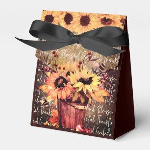 Sunflower Blessings Gratitude Thanksgiving Favor Boxes