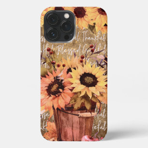 Sunflower Blessings Gratitude Thanksgiving iPhone 13 Pro Max Case