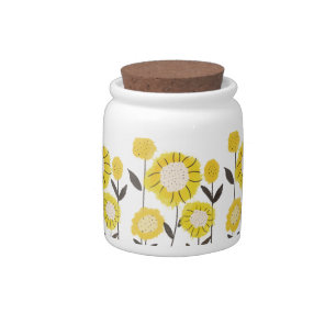 Sunflower Bliss Beautiful yellow Floral Artwork Candy Jar