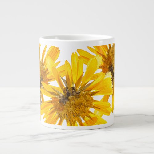 Sunflower Bliss  Beautiful yellow Floral print Giant Coffee Mug