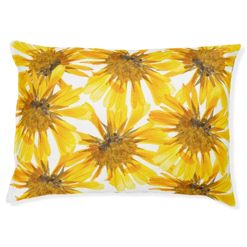 Sunflower Bliss  Beautiful yellow Floral print Pet Bed