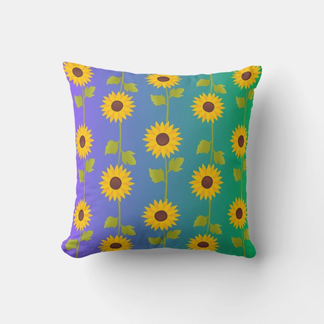 Sunflower Bliss – Vibrant Floral Pattern Pillow Co (Front)