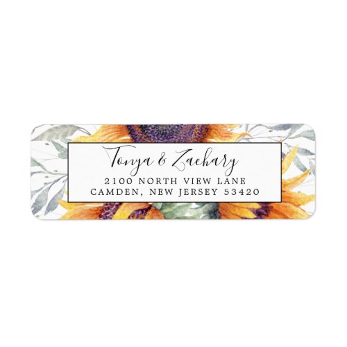 Sunflower Bloom Bouquet Return Address Label