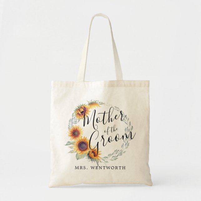Sunflower Bloom | Mother of the Groom Tote Bag (Front)