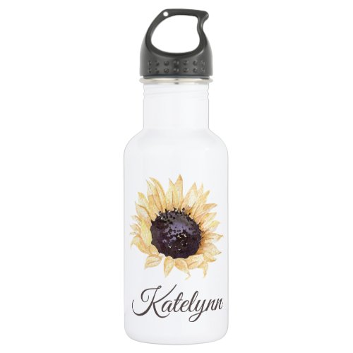 Sunflower Bloom Personalized Water Bottle