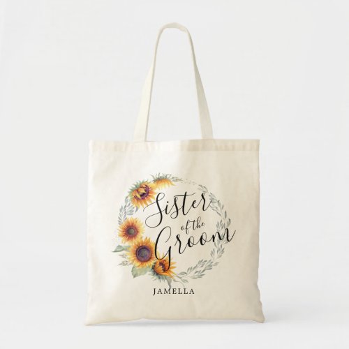 Sunflower Bloom  Sister of the Groom Tote Bag