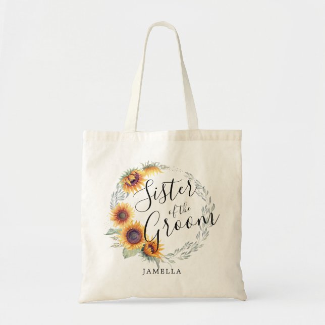 Sunflower Bloom | Sister of the Groom Tote Bag (Front)