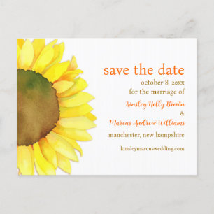 Sunflower Bloom Wedding Save the Date Announcement Postcard