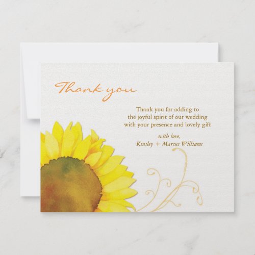 Fall Floral Wedding Favor Thank You