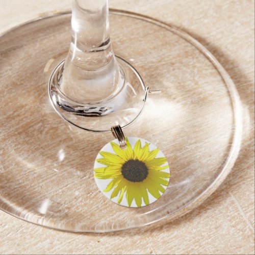 Sunflower Bloom Wine Charm