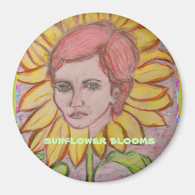 Sunflower Blooms Magnet (Front)