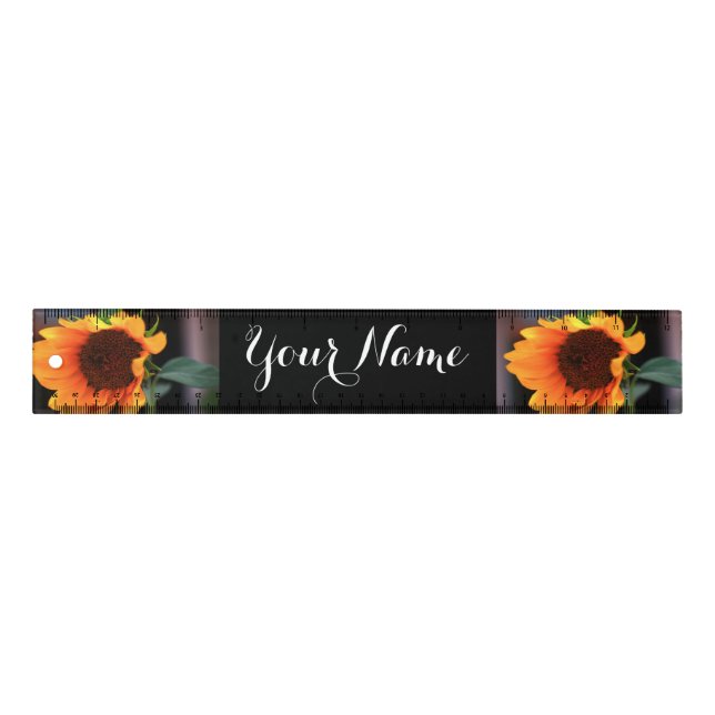 Sunflower blooms personalized ruler (Front)