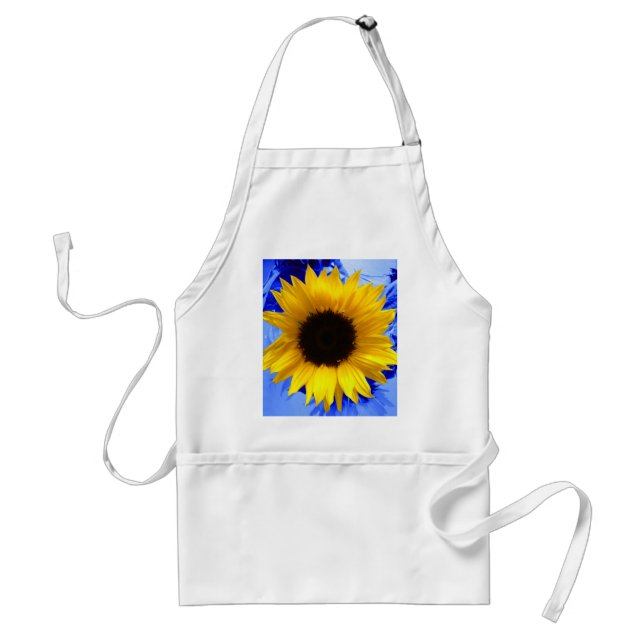 Sunflower Blue Adult Apron (Front)